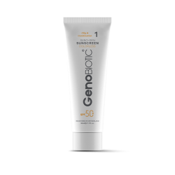ژنوبایوتیک-کرم ضد افتاب بی رنگ سانوژن SPF50 مناسب پوست چرب و مختلط