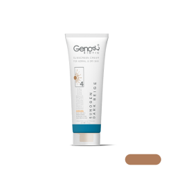 ژنوبایوتیک-کرم ضد افتاب سانوژن SPF50 مناسب پوست خشک و معمولی بژ تیره